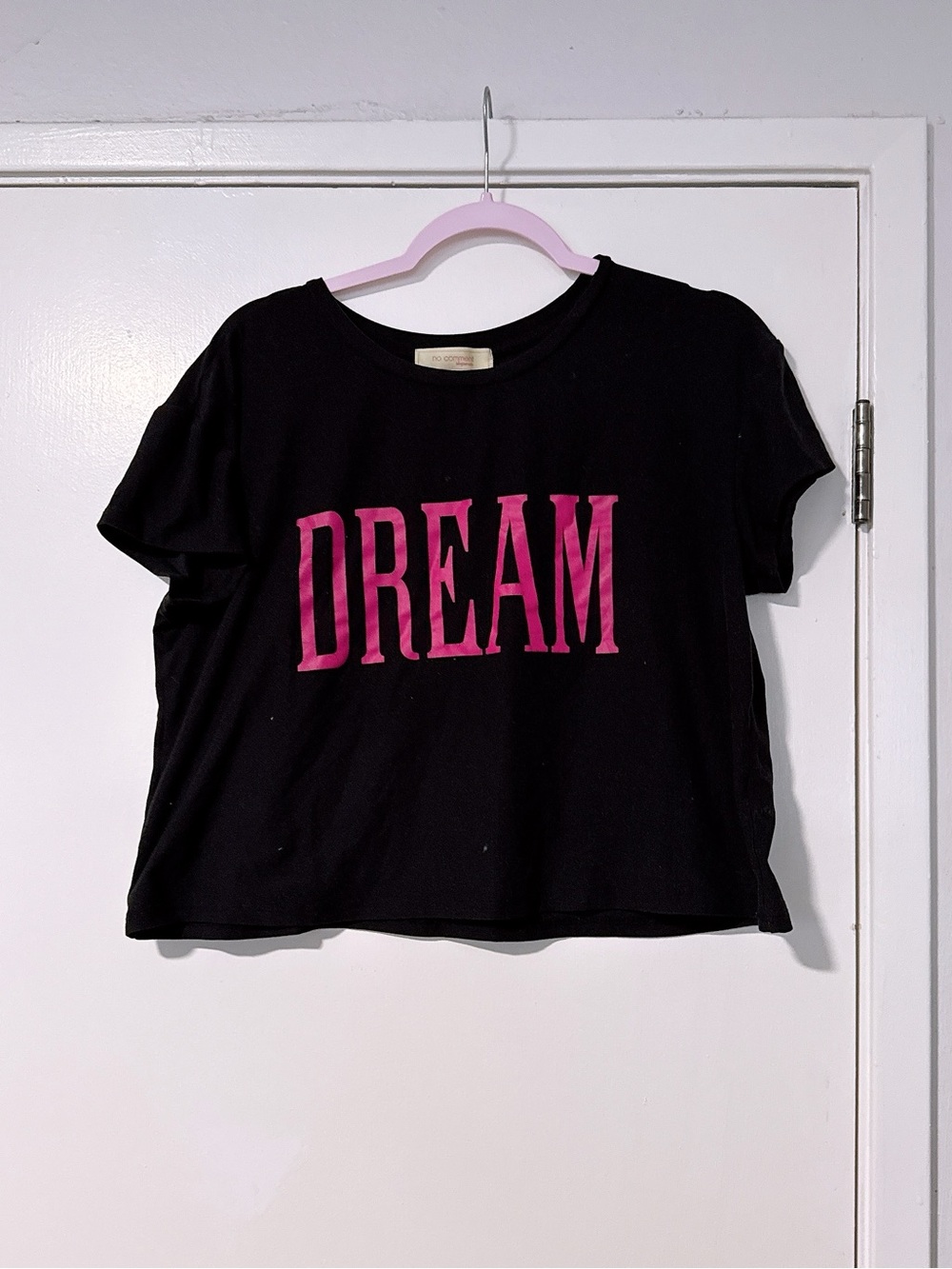 Black Short-Sleeve Tee with Pink DREAM Graphic